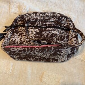 Vera Bradley Brown and Cream Floral Travel Bag